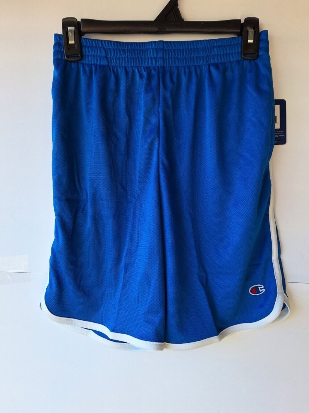 CHAMPION Logo Mesh Shorts Big Boys L Bozetto Blue Elastic Waist Pull On